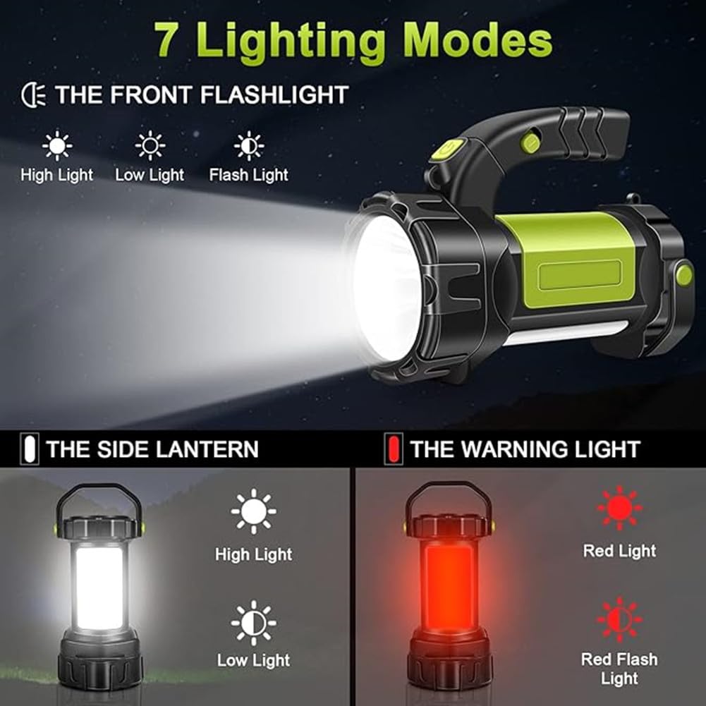 Lampe Camping Rechargeable, Lampe de Camping LED Super Lumineuse 800 Lumens, Lampe Camping Etanche à 7 Modes Avec Banque d'Alimentation de 3 600 mAh Pour Les Urgences En Plein Air, Randonnée, Pêche