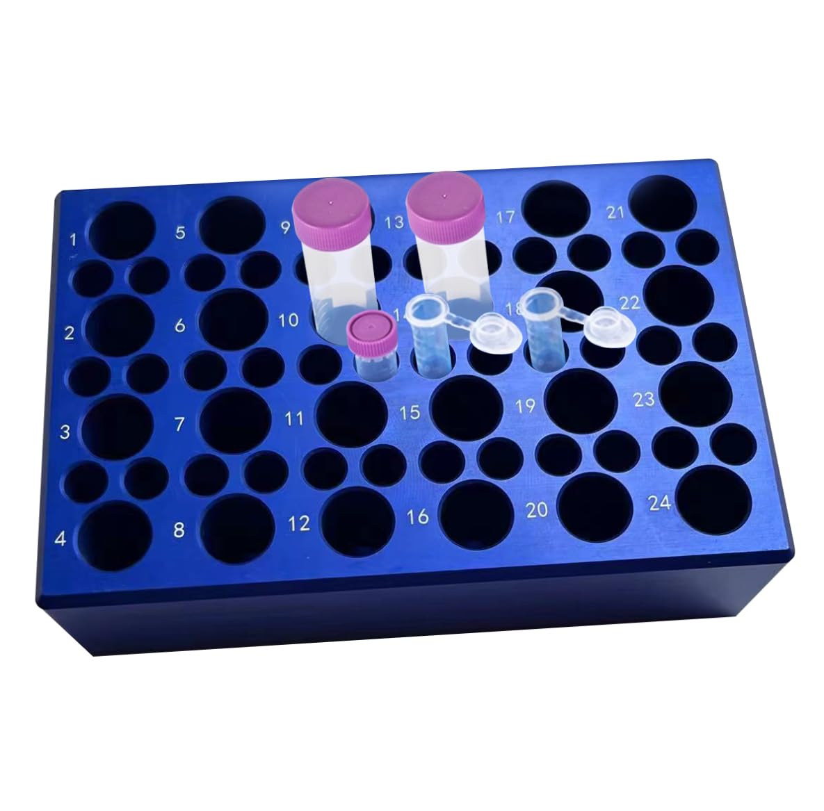 Aluminum Cooling Block - 24 Well+36 Well PCR Tubes Cooler,24-Well for 1.5ml /2ml Centrifuge Tubes and 36-Well for 0.2ml PCR Tubes