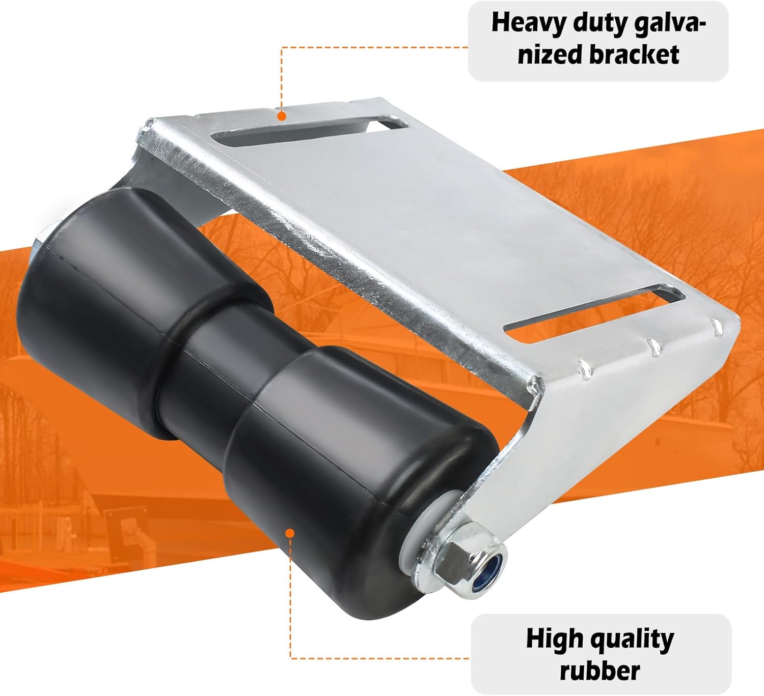 5-12 Inch Boat Trailer Rollers with Panel Brackets Assembly, Keel Roller Assembly Kit with Roller Shaft and Bracket for Boat Trailer