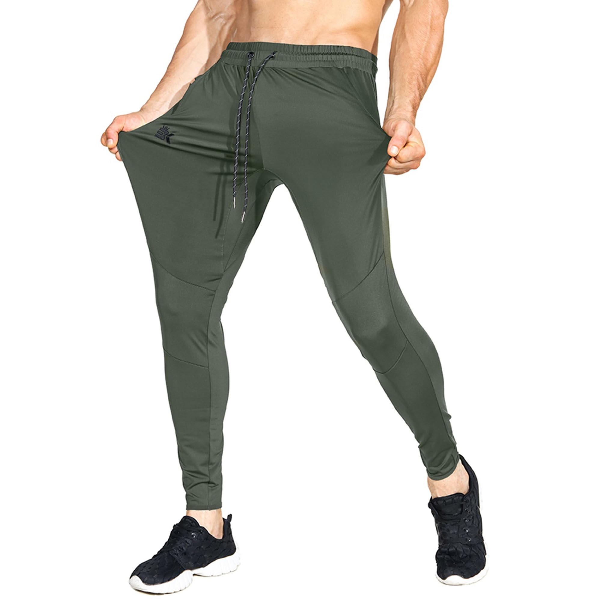 BROKIG Leichte Sporthose Herren Lang Slim Fit Trainingshose | Fitness Jogginghose Herren Polyester Jogger Herren, Sport Hose Herren Laufhose Sweatpants mit Reißverschlusstasche