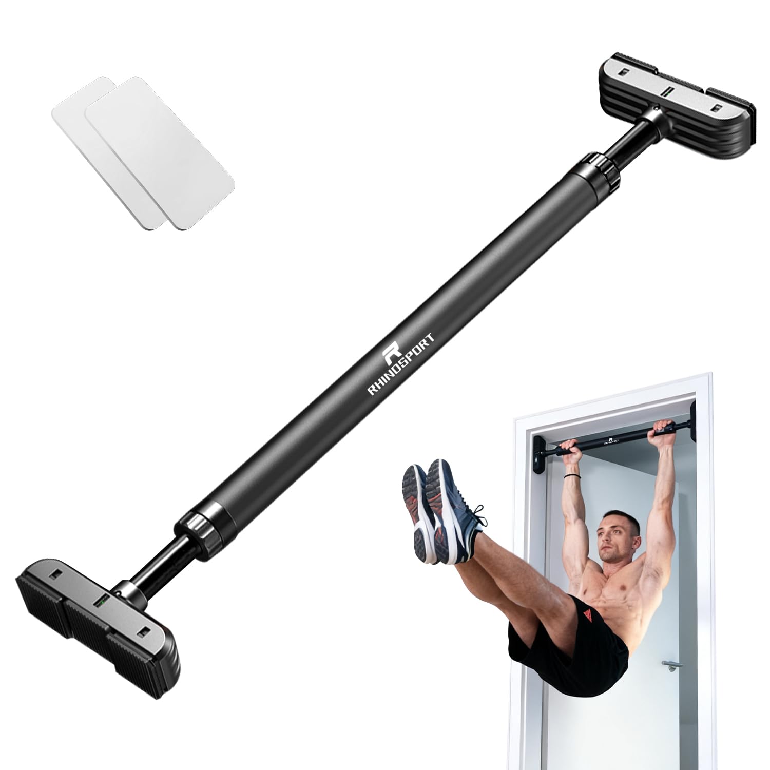 RHINOSPORT Door Pull Up Bar Doorway No-Screw from 69-92 cm 27 1in-36 2in Workout Equipment for Home Gym