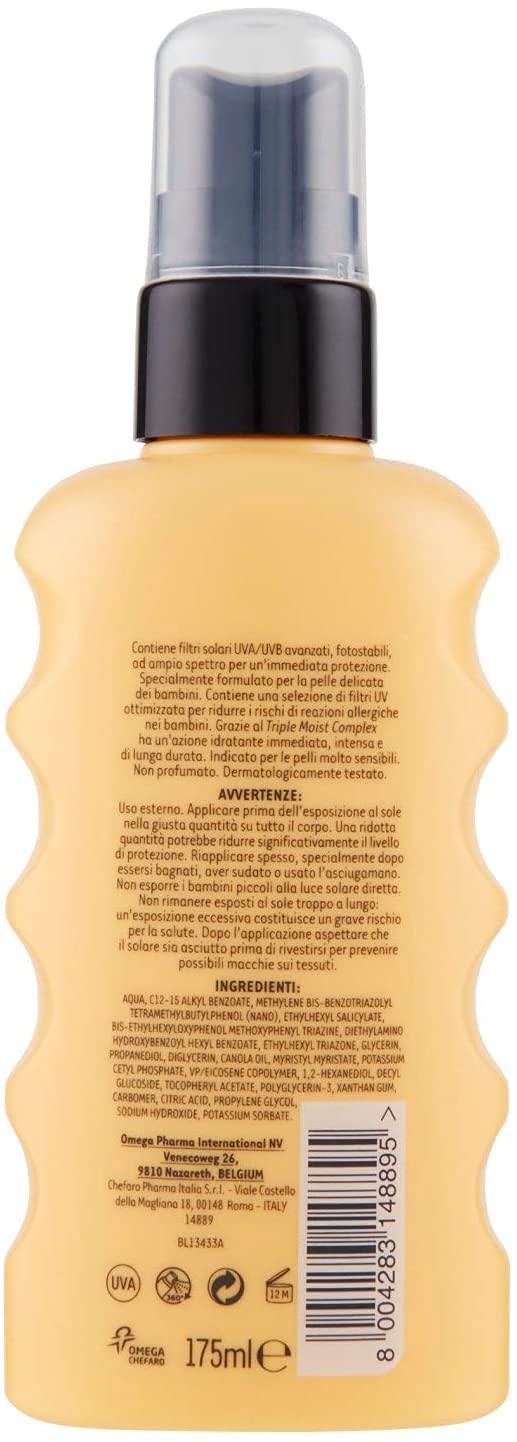Angstrom Protect Latte Solare Spray Corpo per Bambini, SPF 50+, Azione Idratante e Duratura, Indicata per Pelli Sensibili, 175 ml