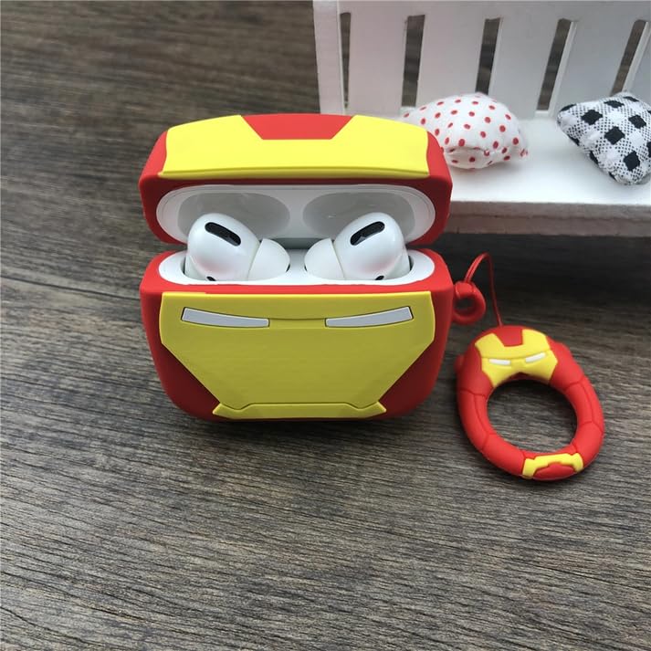 Image of Cartoon Silicone Case Compatible with Apple AirPods Pro 2 Case Cover - Cute 3D Shockproof 360 Protective Skin Cover with Keychain | AirPods Pro 2nd Gen Case (Iron-Man)