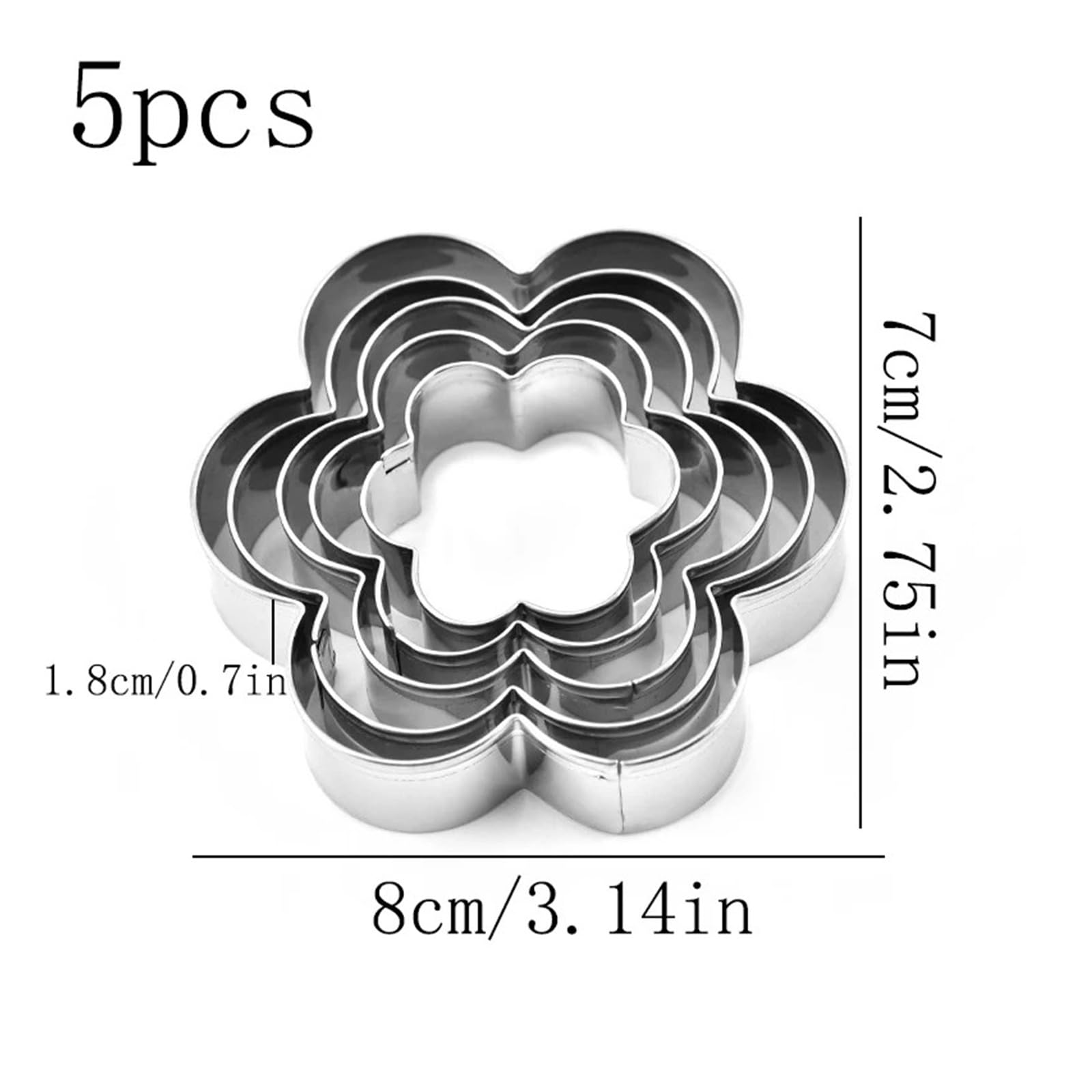 5 pièces/ensemble en acier inoxydable fleur de prunier emporte-pièce moules Sugarcraf décoration gâteau outils Biscuit moule outils de décoration de noël