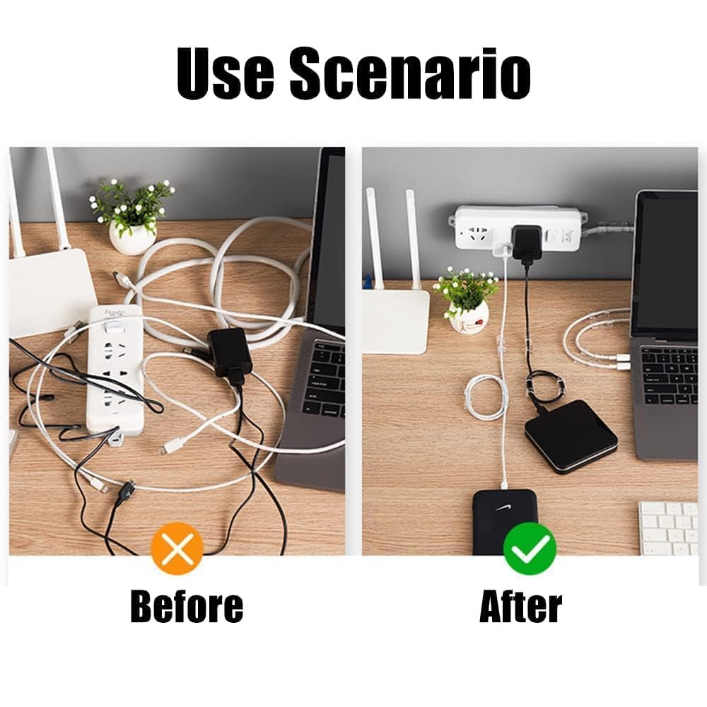 60 Clear Cable Clips - Invisible Self-Adhesive Wire Organizer for TV, Desk, Router & Laptop | Strong Grip Transparent Cord Holder for Wall, Office, Gaming Setup & Home Cable Management 2