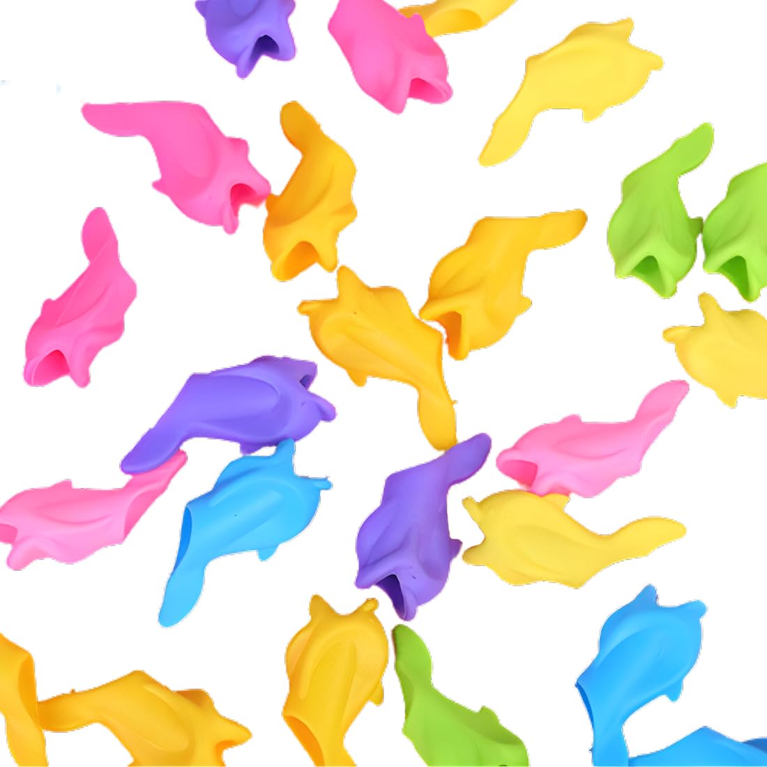 24 Piezas Soporte de Lápiz de Niños, Agarres para Lápices, Ayuda de Escritura para Niños, Ayuda para Aprender a Escribir, Agarre para Niños, para Zurdos y Diestros, Color Aleatorio