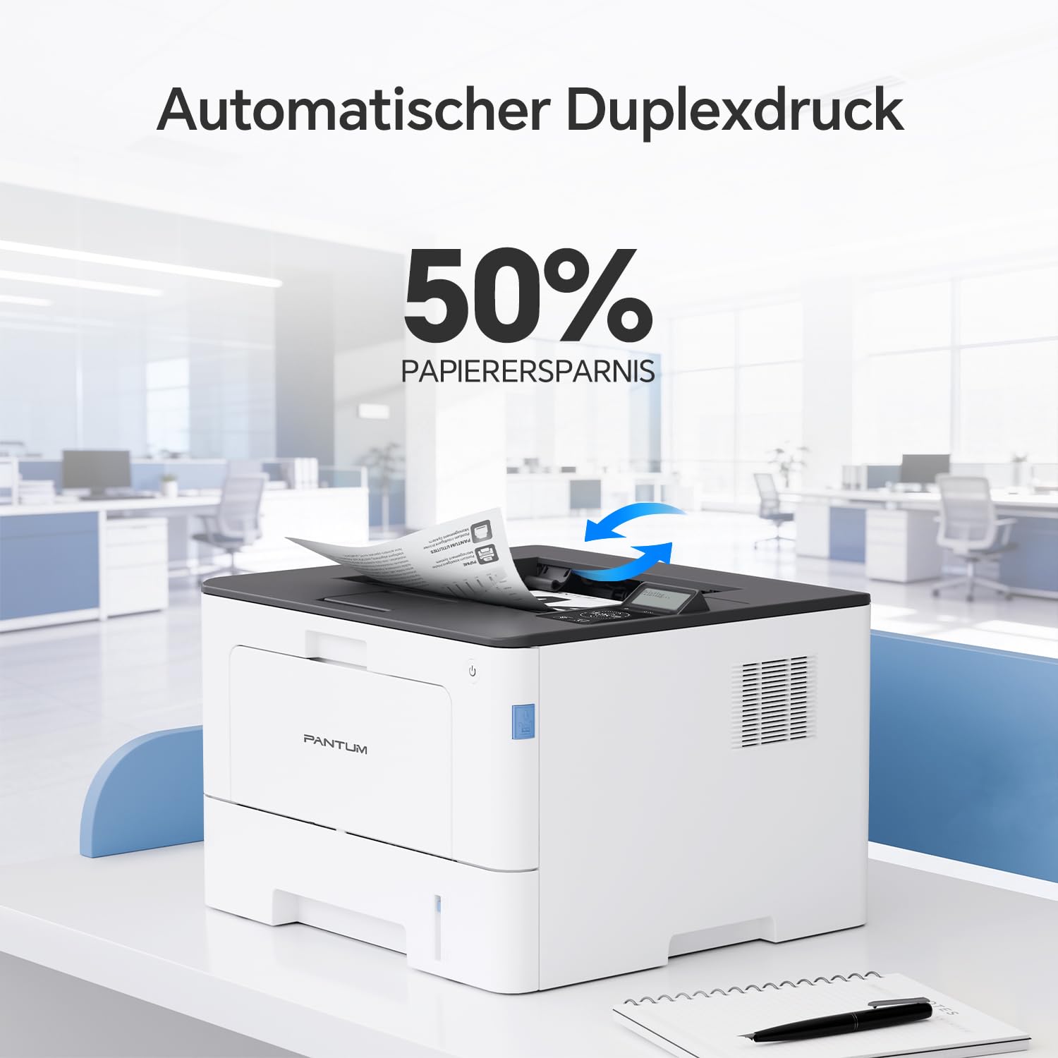PANTUM BP5200DW Laserdrucker Schwarz Weiss, WLAN Drucker, Hohe Druckgeschwindigkeit 42 ppm, Automatischer Duplexdruck, USB, Ethernet, Airprint, A4, Inklusive 3000-Seiten-Starter-Tonerkartusche