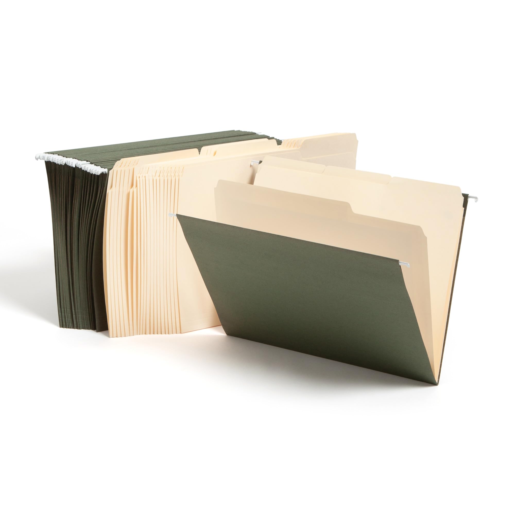 Smead Hanging File Folder, 1/5-Cut Adjustable Tab, Letter Size, Standard Green