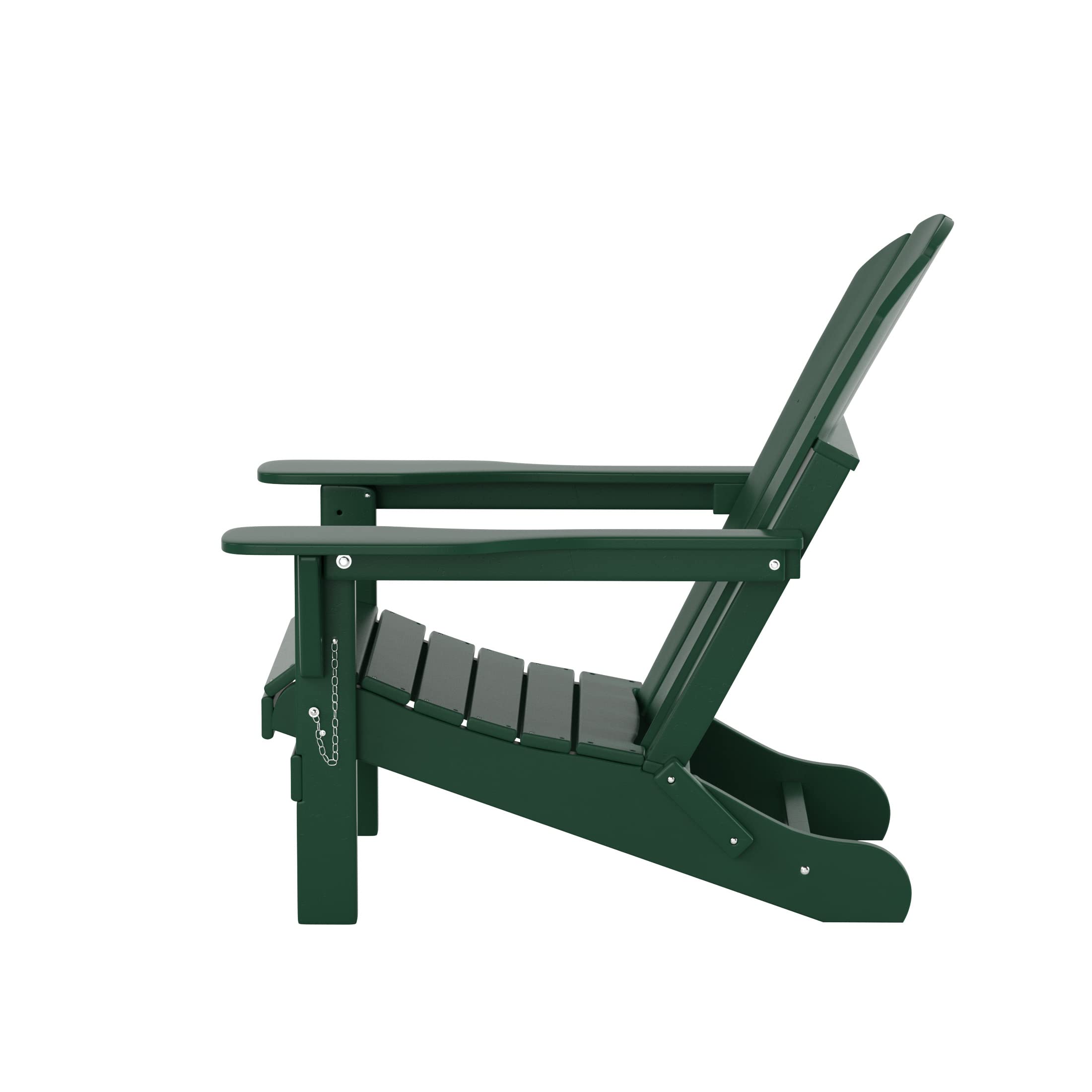 WestinTrends Outdoor Adirondack, Plastic Fire Pit Chair, Weather Resistant Folding Patio Lawn Chair for Outside Deck Garden Backyardf Balcony, Dark Green
