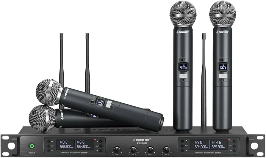 Amazon.com: Phenyx Pro Wireless Microphone System, Quad Channel