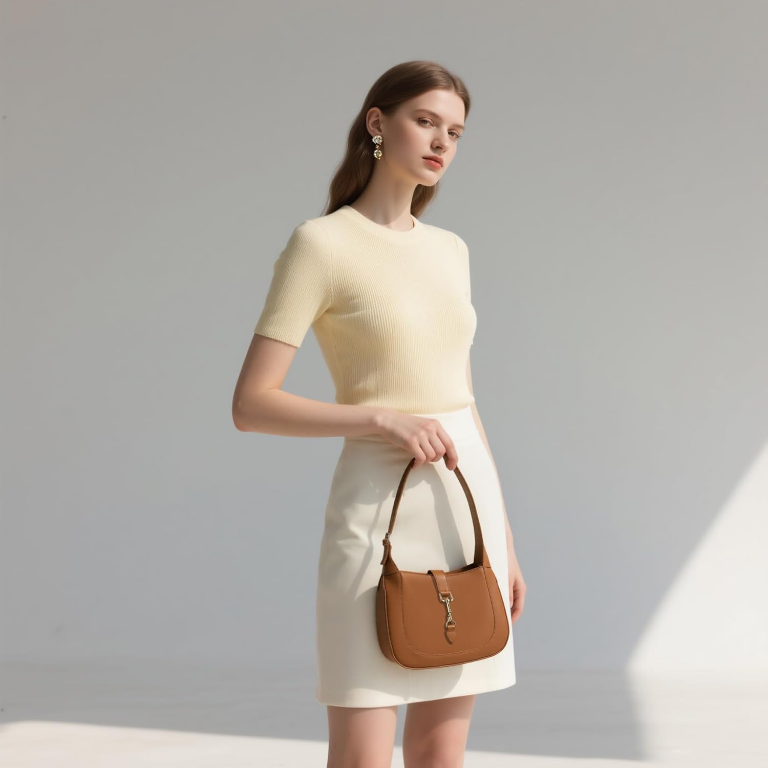 Keyli Vegan Leather Shoulder Bag for Women Small Shoulder Purses Top Handle Handbags with Adjustable Strap - Image 2