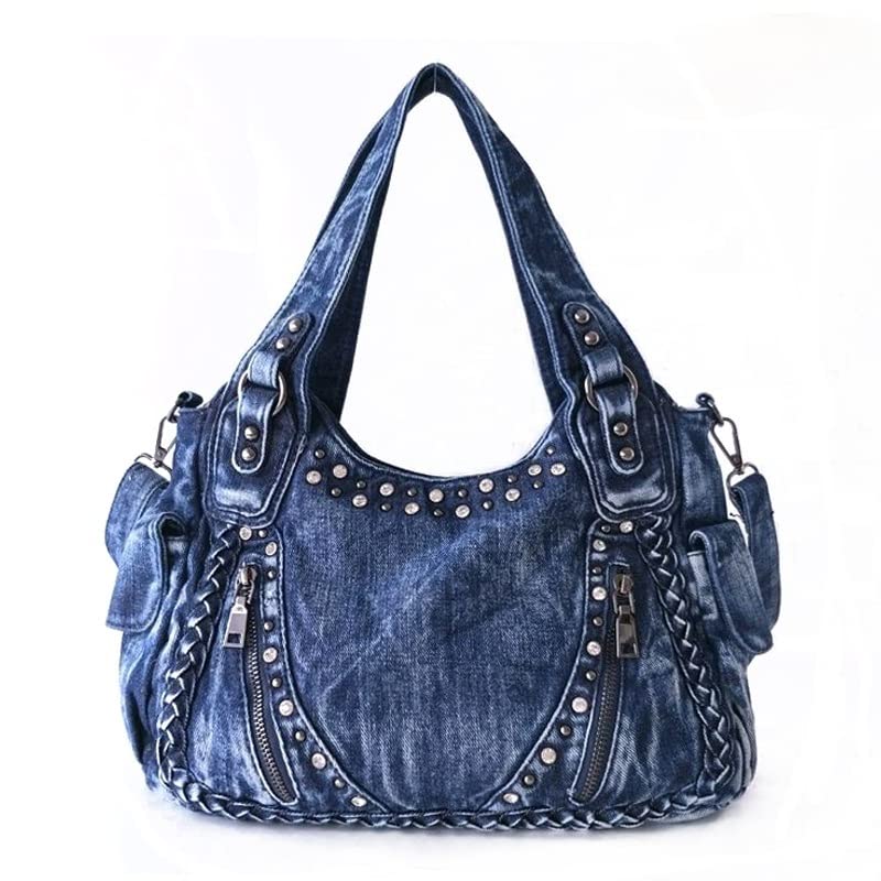 Borsa A Tracolla In Denim Donna – Grandi Dimensioni, Leggera, Con Tracolla Regolabile, Stile Retrò, 26x12x16cm