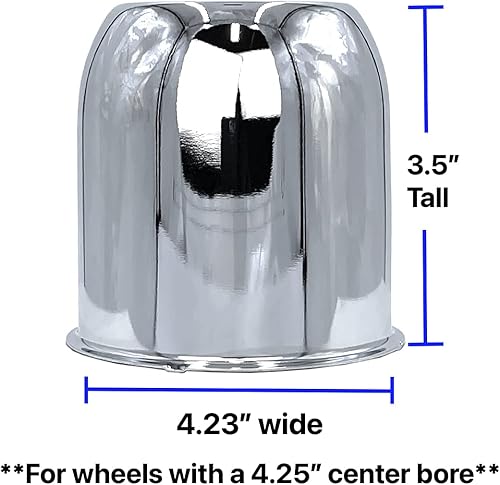Miniatura 2 de Tapa central cromada para llantas de auto o remolque (4.25 cortas)