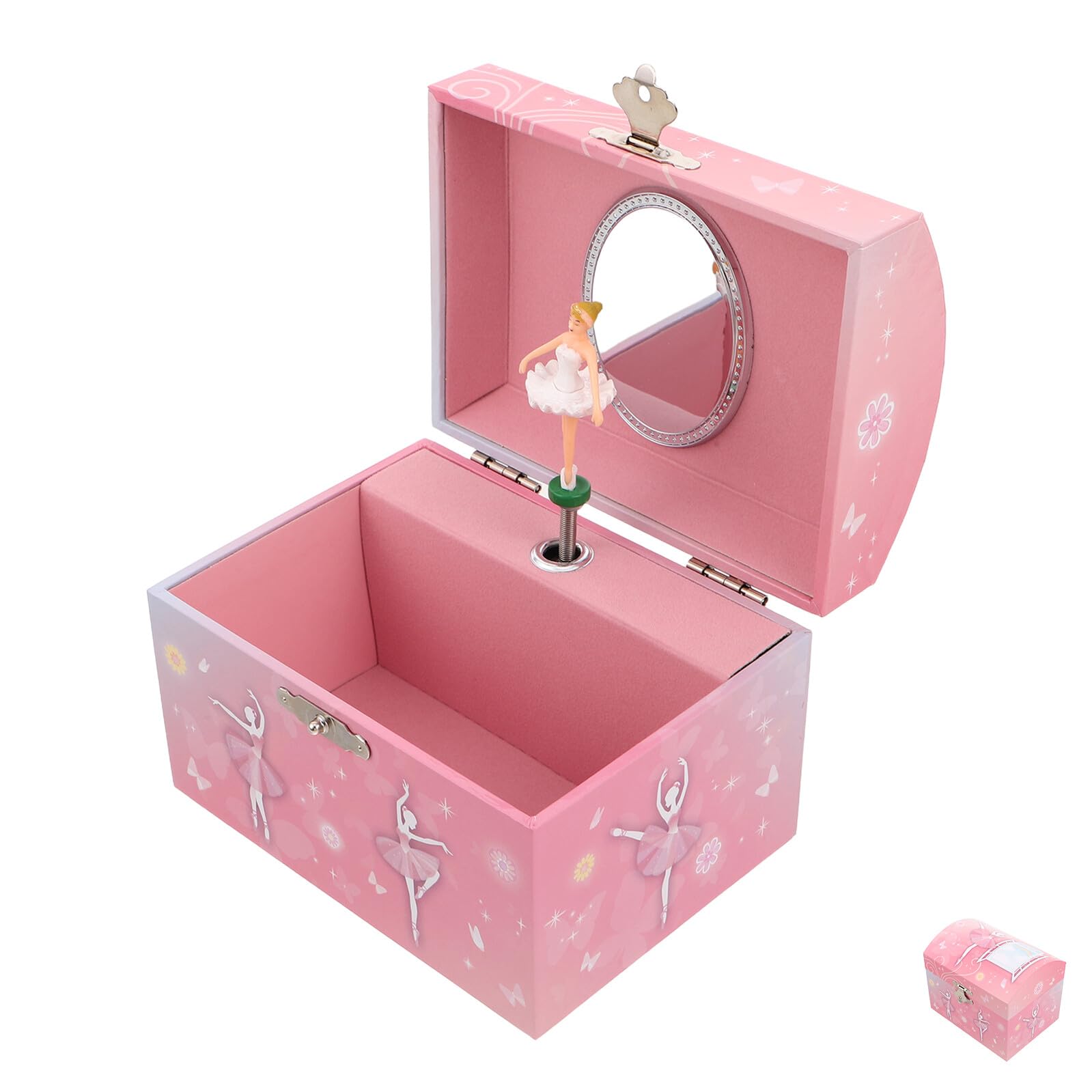 Joyero Musical de Ballet para Niña con Bailarina Giratoria, Caja de Música Infantil con Espejo, Organizador de Joyas Seguro y Decorativo para Habitación, Obsequio de Cumpleaños