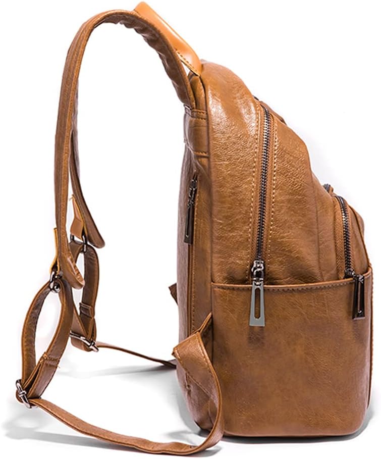 ROUROU Soft Leather Backpack for Women Large Capacity Handbag Fashion Satchel Casual Backpack Lightweight Purse - Image 2