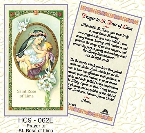 St. Rose of Lima Paper Prayer Cards - Pack of 100 - HC9-062E-L