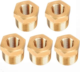 Winmien Brass Reducer Hex Bushing NPT Male to NPT Female Threaded Pipe Fitting Tube Adapter Convert. (3/8 NPT Male to 1/8 NPT Female)