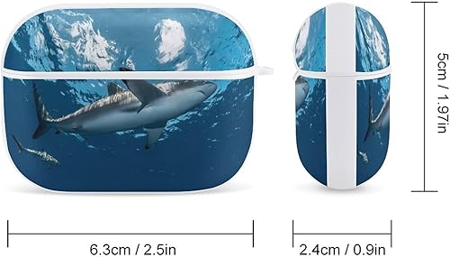 Miniatura 2 de Silky-Shark - Funda para Airpods Pro (21 generación) con llavero, funda protectora completa a prueba de golpes, funda rígida de policarbonato
