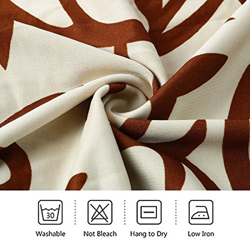 Uxcell Dining Chair Covers, Stretch Bar Stool Slipcover Kitchen Chair Protector With Floral Pattern Spandex Chair Seat Cover For Home Decorative/Dining Room/Wedding Champagne + Coffee #TOP3