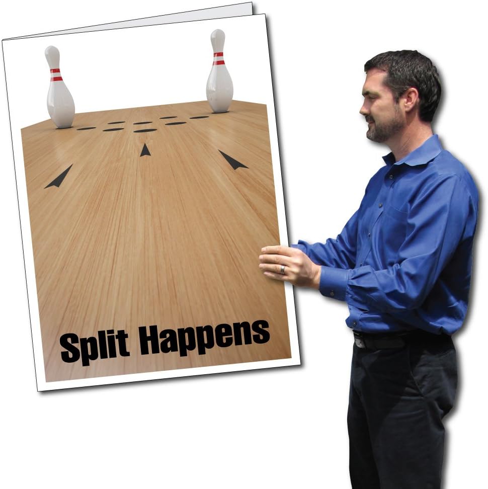 VictoryStore Jumbo Greeting Cards: Giant Birthday Card (bowling split), 2 feet x 3 feet Card with Envelope