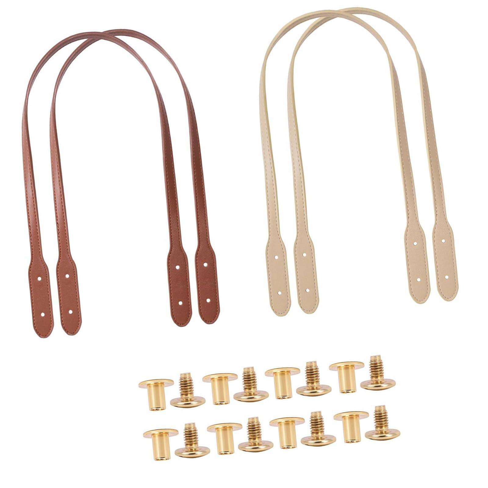 Nucelit 4Pcs PU Leather Handbag Straps Replacement 28.14Inch Leather Purse Bag Handles for Purse Wallet Bag Making Accessories Stylish Accessories