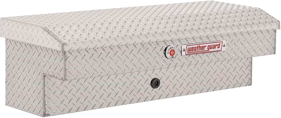 Weather Guard Model 184-0-04 41in Lo-Side Truck Box, Aluminum, Clear, 3.0 cu ft capacity