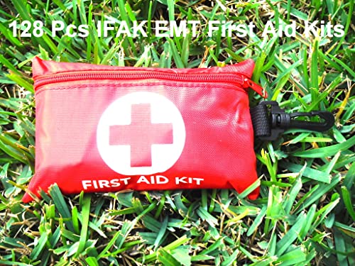 Galaxylense 128 Pcs First Aid Kits Small for Survival Emergency Trauma Military Tactical Medical School Office Home Hunting Camping Hiking Traveling Fishing IFAK EMT Bag 2 Packs