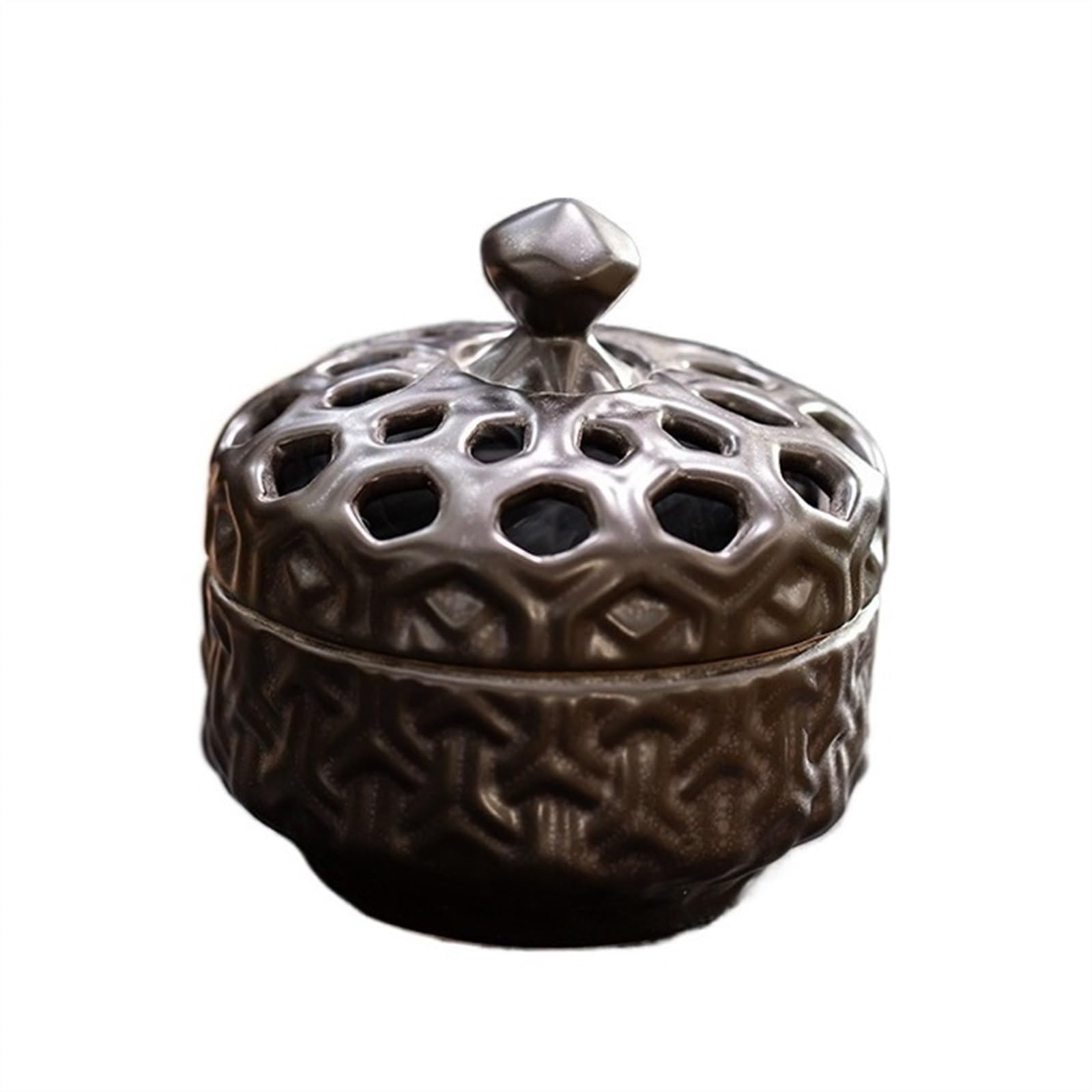MLYPRU Kitchen Ceramic Garlic Keeper for Counter, Countertop Garlic Storage Container, Fresh-Keeping Container Lid Garlic Bowl(Black)