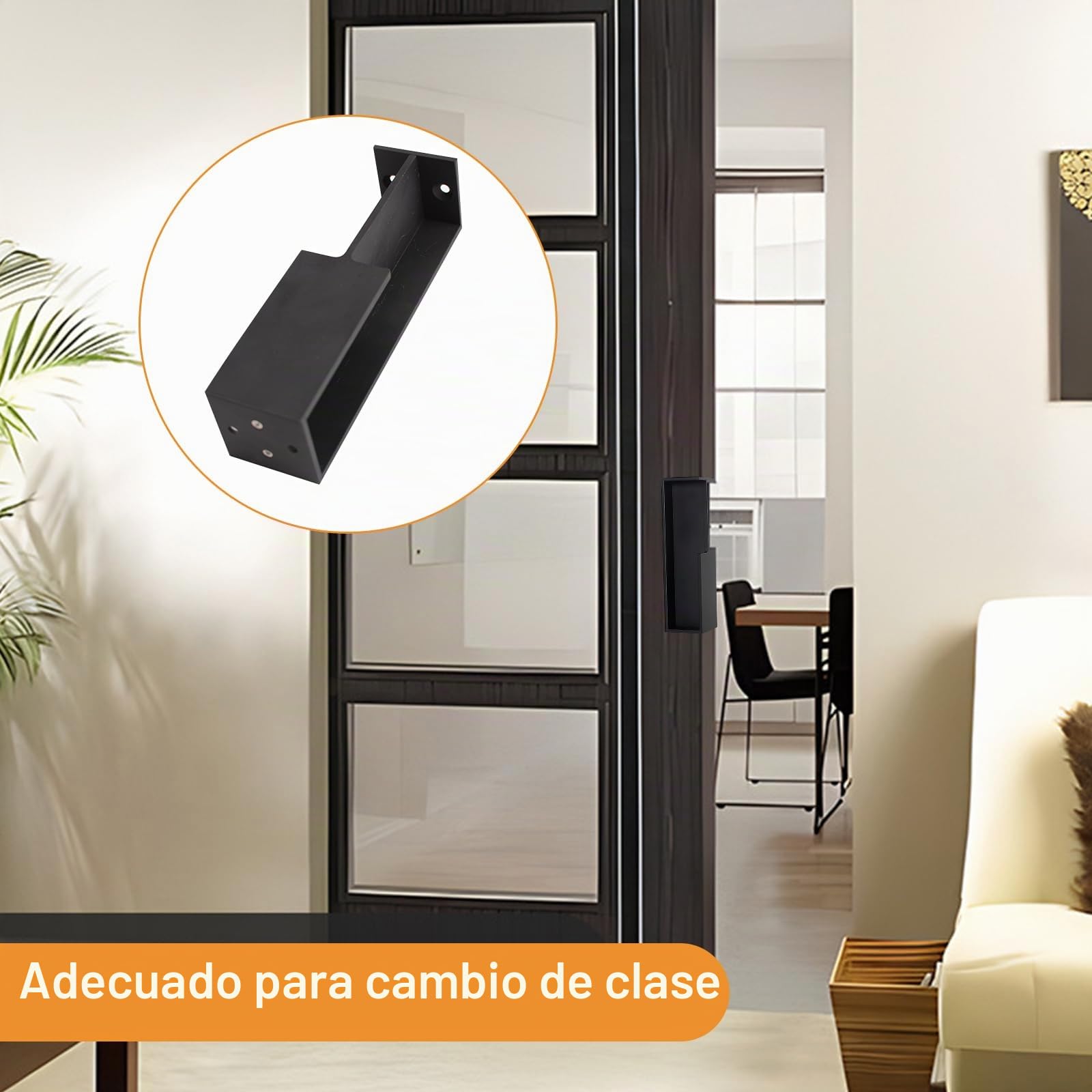 MOROBOR 1 manija de puerta de bolsillo, manija oculta para puerta de granero, manijas modernas de aleación de aluminio para puerta corredera de granero (negro)