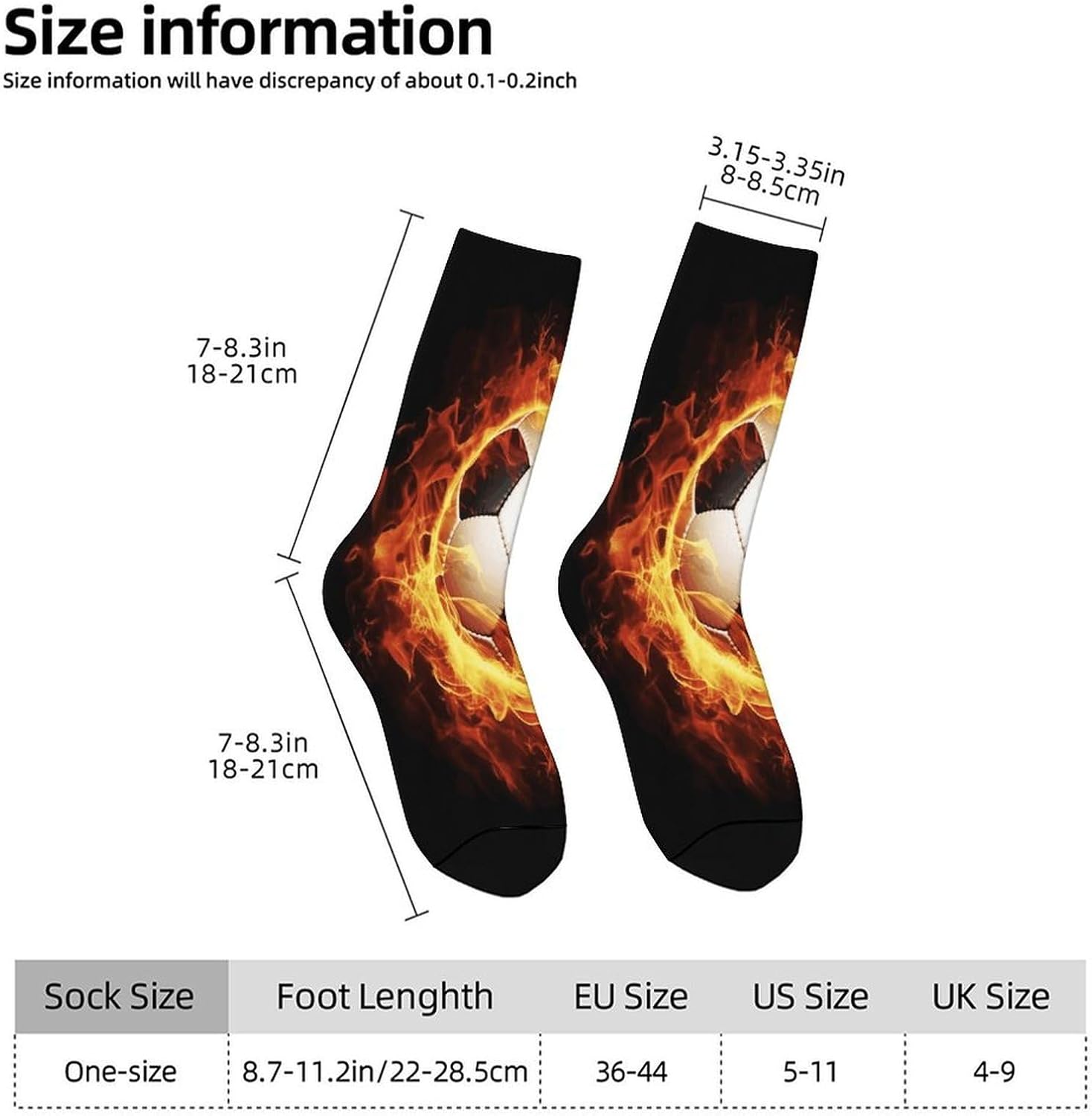 Burning Football Compression Socks High Stocking