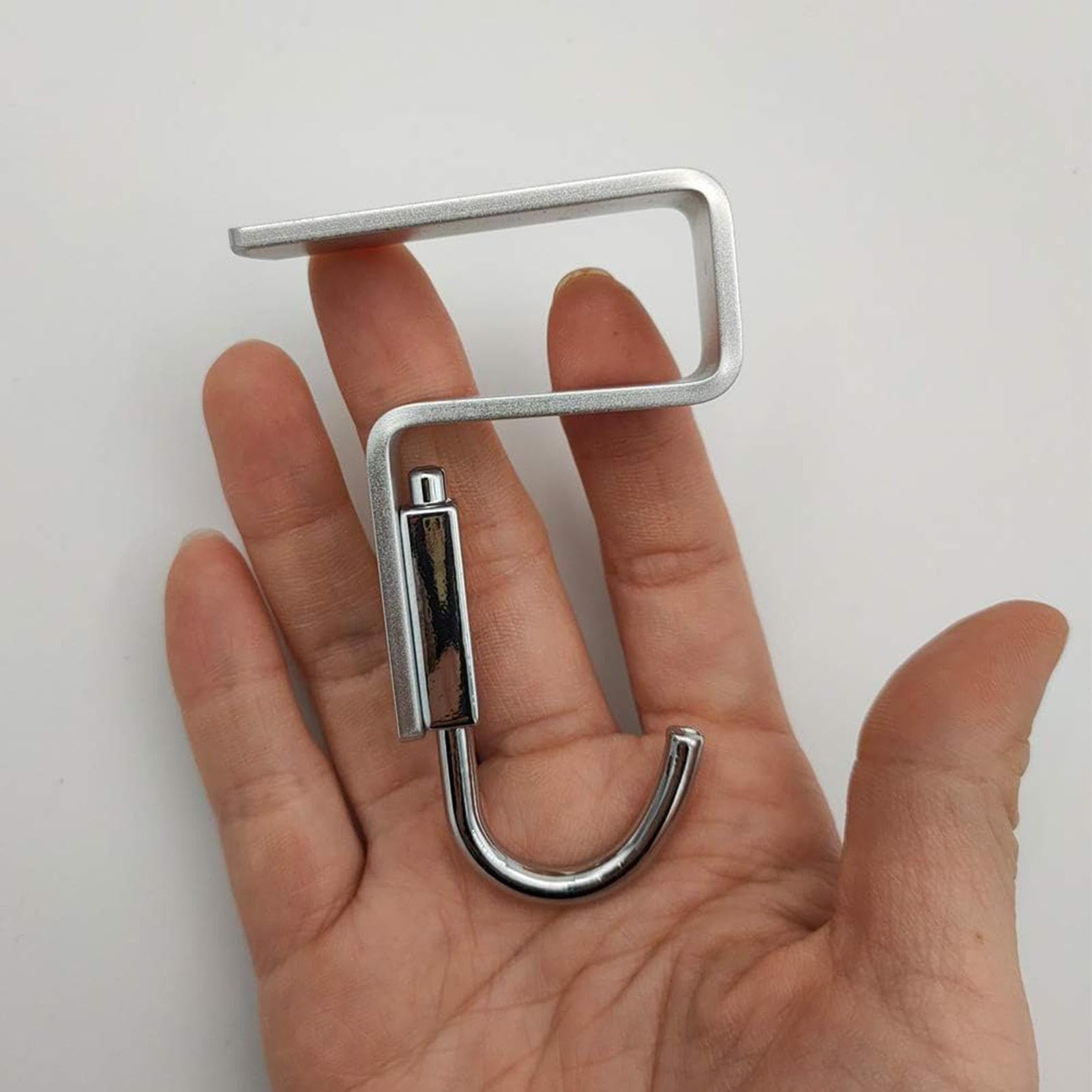 Crochet De Rangement Sous Bureau/table - En Alliage Aluminium - Support Pour Sac à Dos, Casque, Manteau - Capacité 2 Kg - Sans Perçage