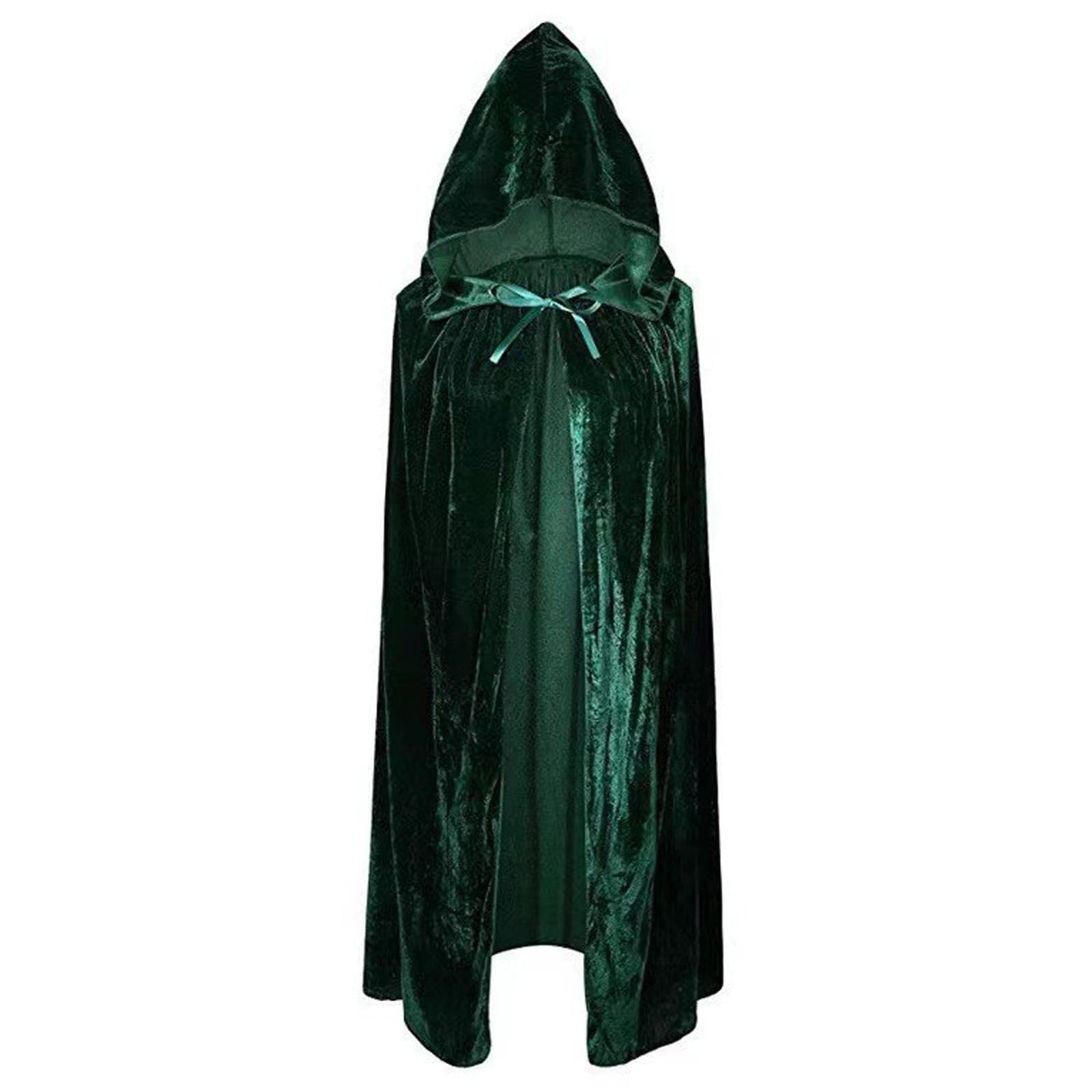 Cloak, Green Cloak for Halloween and Christmas, Unisex Adult Medieval Cloak Green Cape, Hooded Cape Witch Cosplay Accessories for Cosplay and Themed Parties (150 cm/59inch)