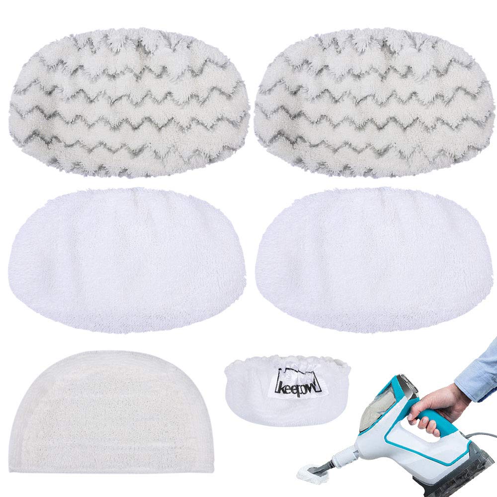 KEEPOW 6 Pack Washable Steam Mop Pads Replacement Compatible with Bissell Powerfresh Steam Mop 2075A, 1544A, 2685A