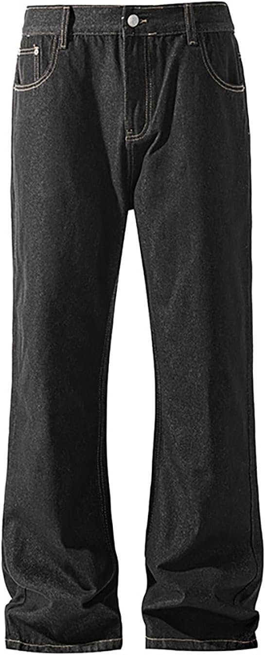 Générique Classic Five-Pocket Bootcut Denim Jeans Stretch Comfort Washed Pants for Casual Everyday Wear