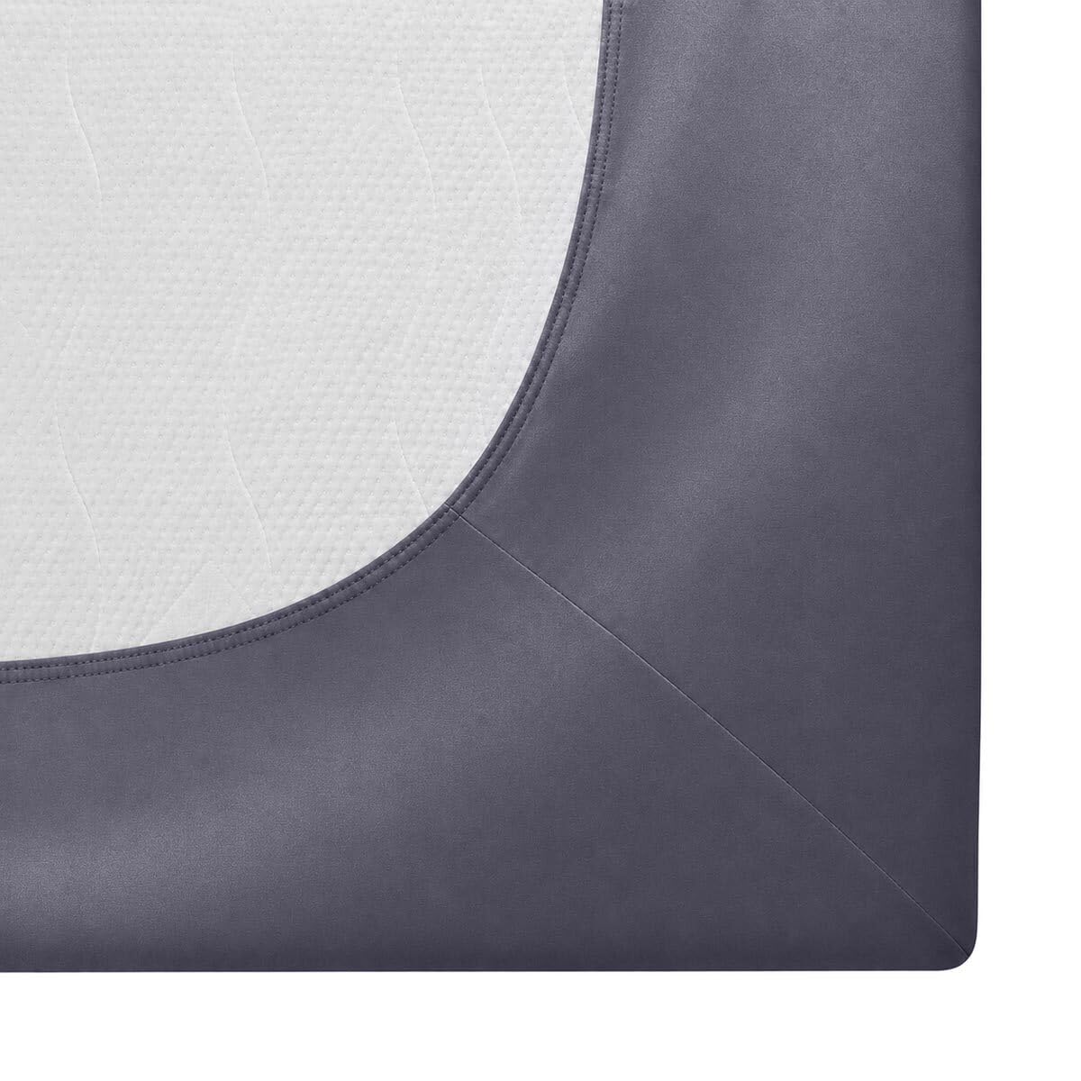 TRAUMSCHLAF Mako-Satin Spannbettlaken aus 100% Baumwolle – Seidig weich, atmungsaktiv & bis 60°C waschbar – Rundumgummizug für Matratzen bis 25 cm Höhe – 180x200 cm, anthrazit