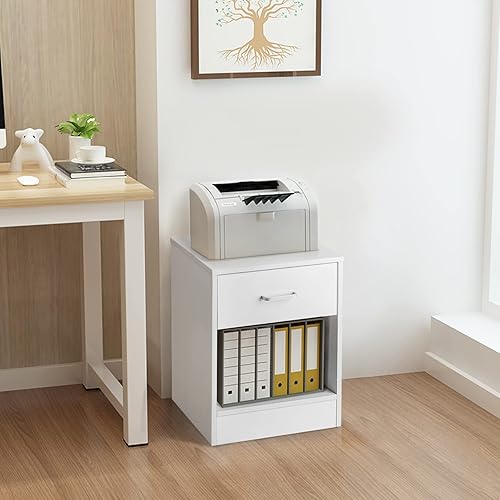 Miniatura 8 de Karl home Juego de 2 mesitas de noche con cajón para dormitorio, juego de 2 mesitas de noche de madera con estante abierto, mesas de noche modernas,