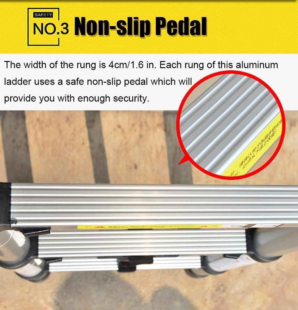 OKUOKA Aluminum Telescoping Ladder 23ft / 24ft / 26ft, Telescopic Ladder with Hook, Folding Extension Ladders for Home/Attic/RV/Outdoor Roof, Load 150kg (Size : 3.2m/10.5ft) Interesting l