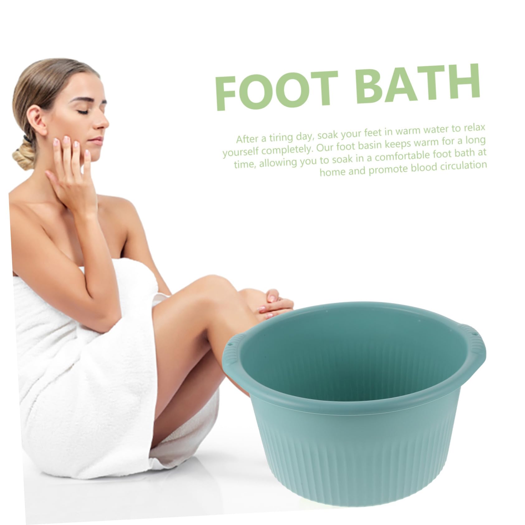 Fußbad Wanne aus PP mit Massage Funktion zum Einweichen der Füße Grün für Entspannung zu Hause