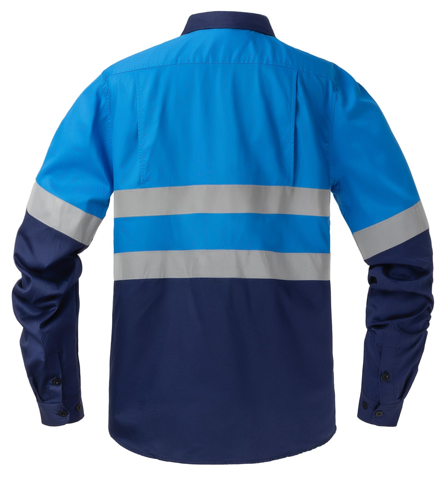 Chemise de Travail à Boutons pour Homme Bande Réfléchissante Polo Haute Visibilité à Manches Longues Vêtements de Travail Bouton T-Shirt avec Poches