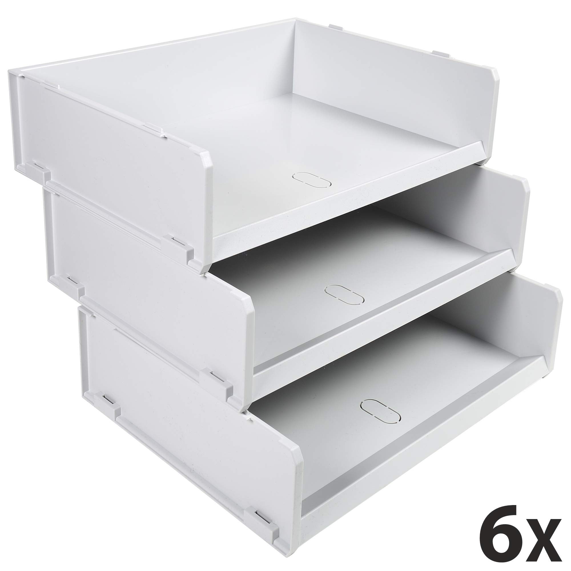 Exacompta Set di 6 vaschette Multitri grande formato grigio chiaro