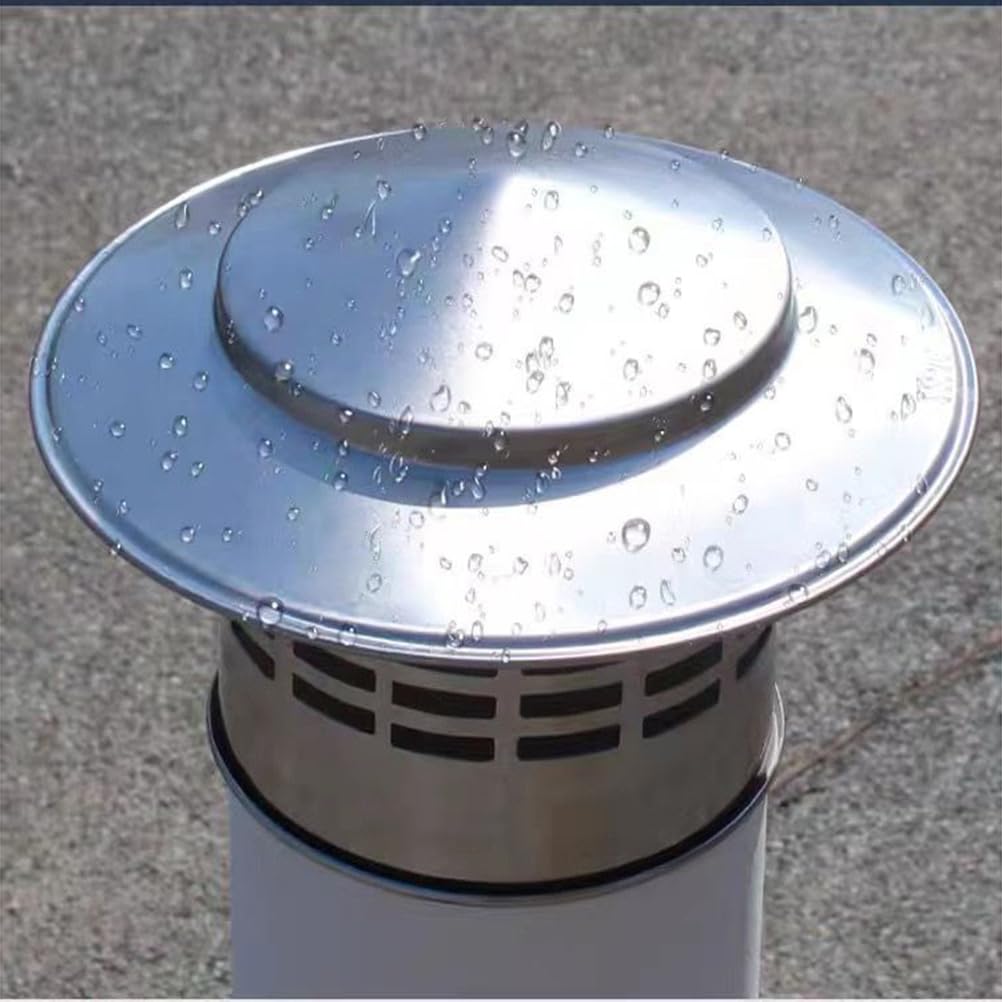 Comignolo con griglia, Copertura Tubo di Scarico in Acciaio Inox, Resistente alle Alte Temperature e al Freddo,Argento,110mm