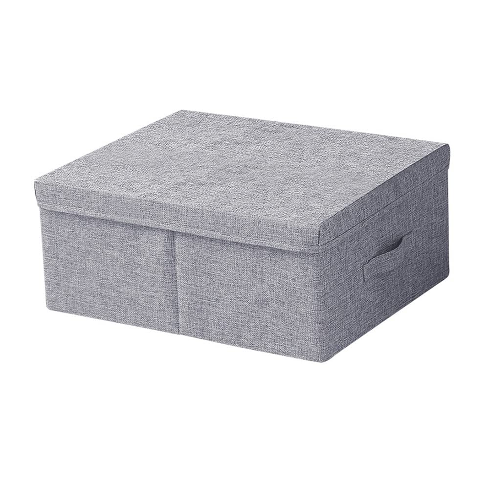 ETRGFTHU Clothes Storage Box Household Foldable Large Capacity Organizer Wardrobe Sundries Bin Dust-proof Storage Under The Bed Strong and Sturdy(Grey,41cm*24cm*17cm)