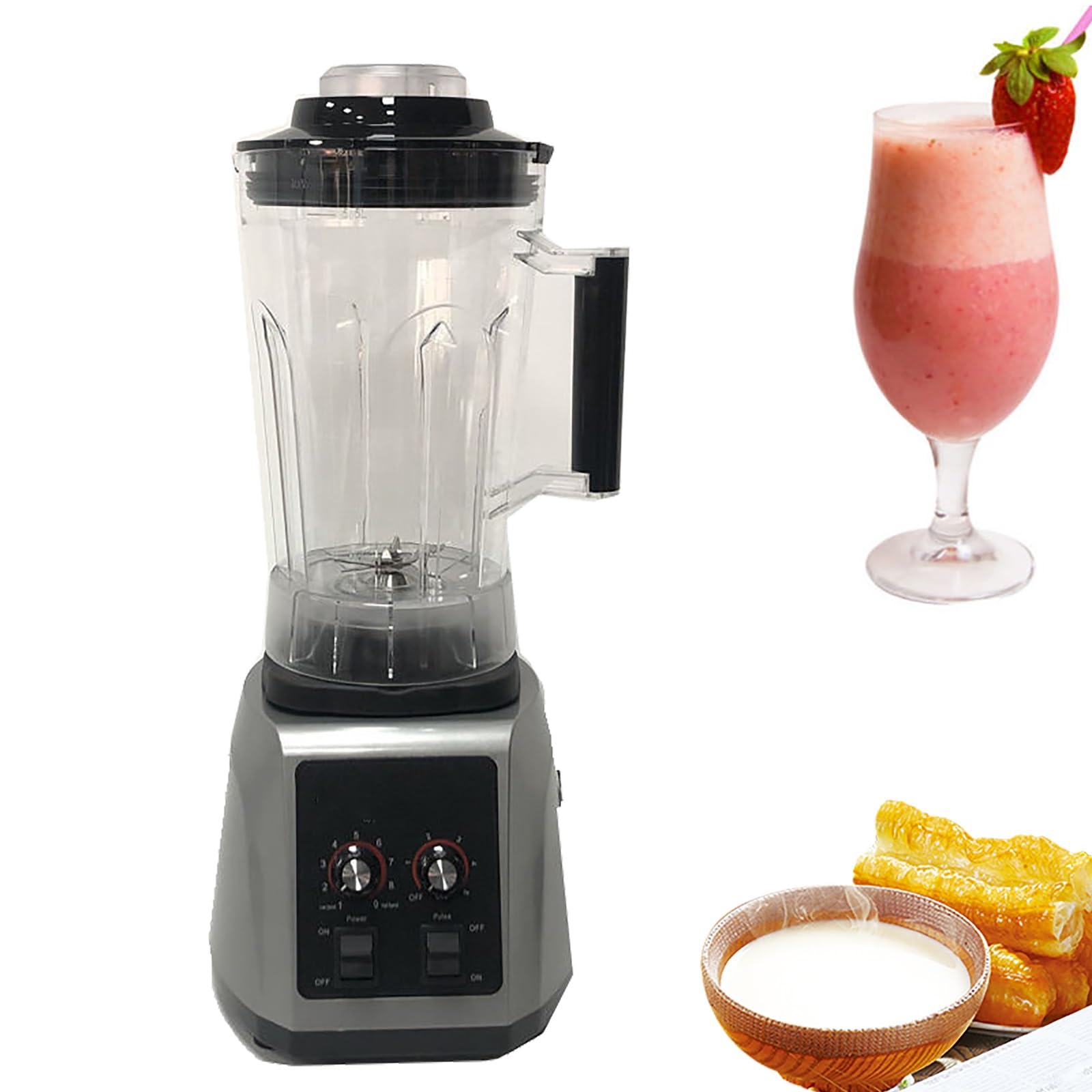 Frullatore commerciale da 2200W,frullatore da 5,5 litri,macchina for il latte di soia completamente automatica,processore for noci di grande capacità for uso domestico e aziendale