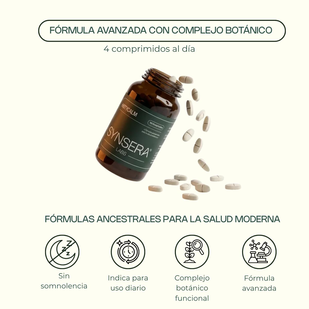 SYNSERA - Antihistamínico Natural con Quercetina, Bromelaína, PEA, Perilla, Scutellaria, Helichrysum - Apoyo Respiratorio y Respuesta Histamínica - Alergia Primaveral - Sin Somnolencia - 120 compr.