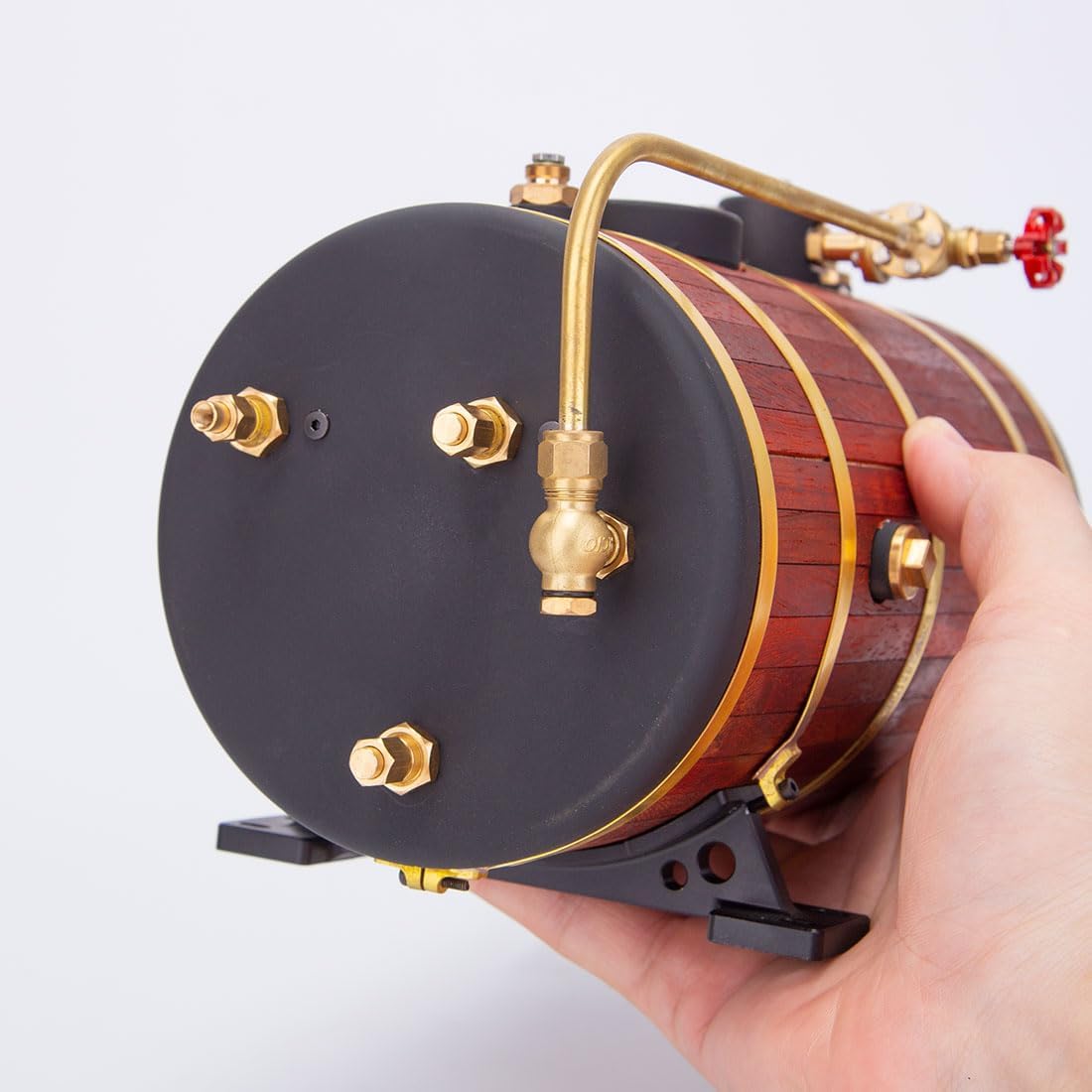 Steam Boiler, 850mL Copper Horizontal Premium Steam Boiler Suitable for 1.0-1.5m Steam Model Ships, Single-Cylinder, Double-Cylinder and Three-Cylinder Steam Engines