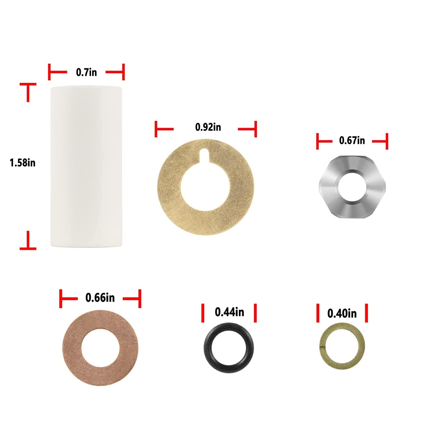 Para Annovi Reverberi AR2546 Bomba 18mm Kit de pistón Kit de reparación de émbolo de cerámica para bombas RK RKA RKV XRCA XRCV GRKV-D