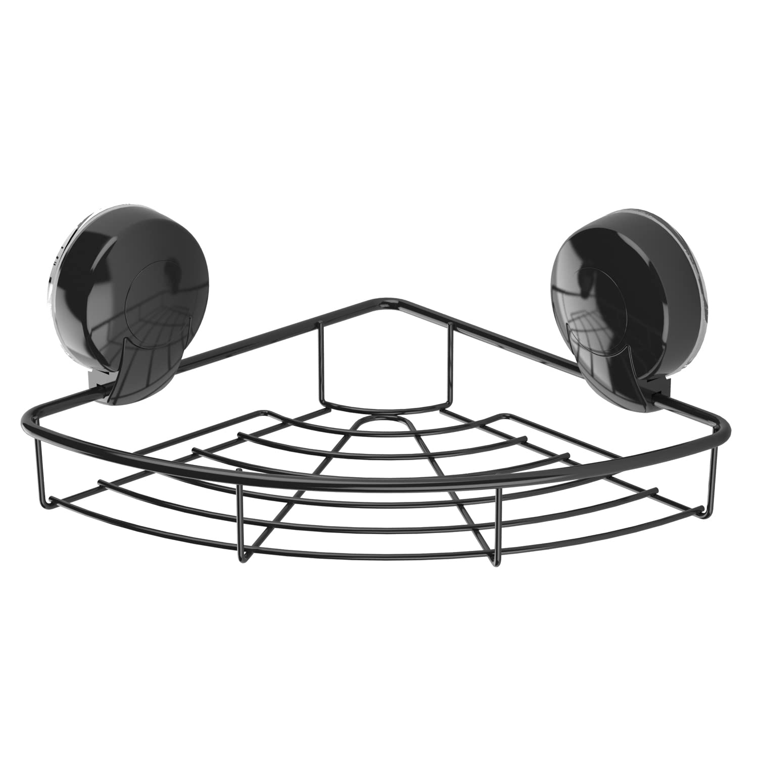 Showerdrape Black Corner Shower Caddy Floating, Suction Bathroom Organiser For Toiletries Bottle Storage Rack Shampoo Holder Bathroom Accessories Shower Caddy No Drill, Bathroom Storage