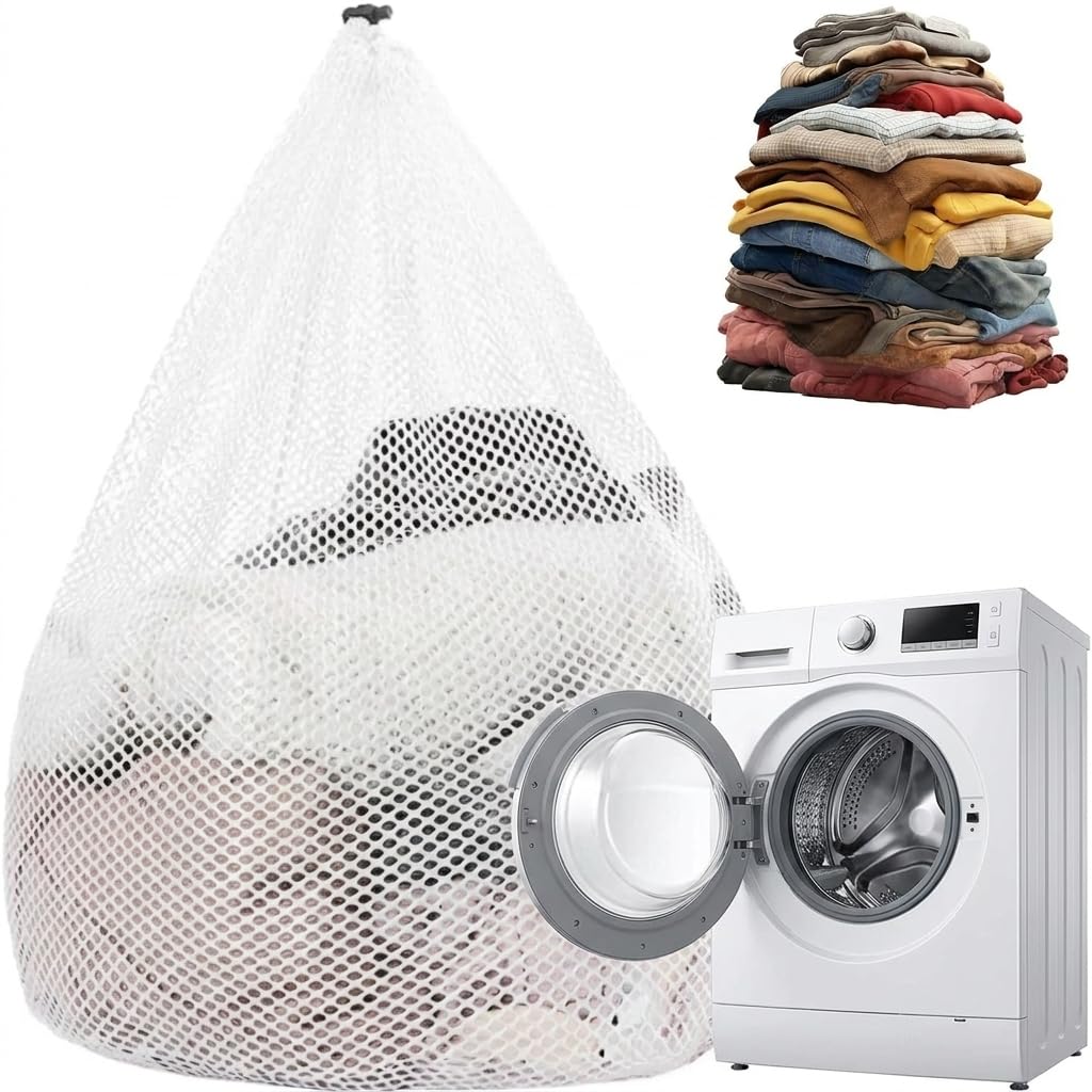 20x24 Inch Durable Mesh Laundry Bag with Secure Drawstring, Ideal for Home and Travel, Protects Delicates and More