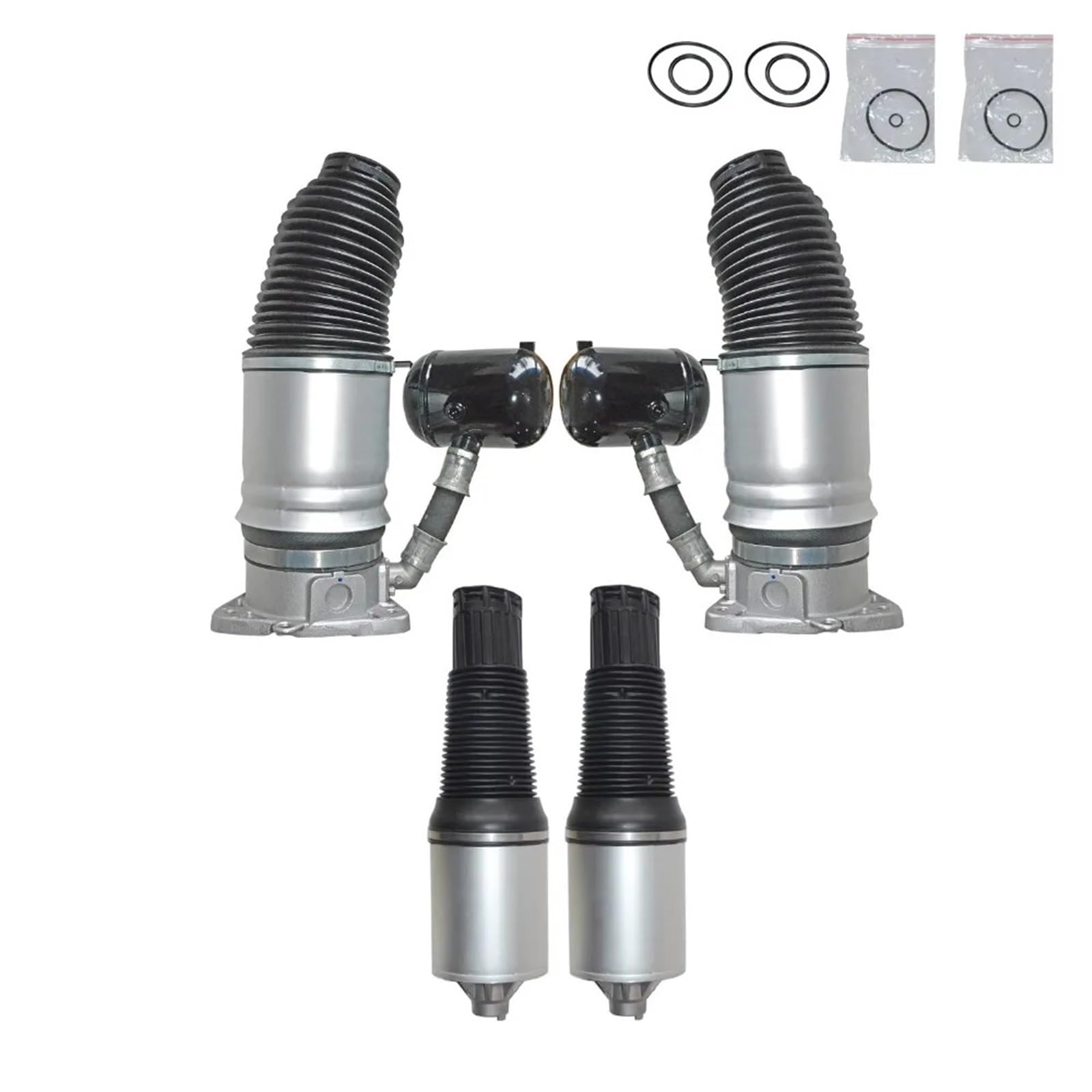 Kit di riparazione del puntone dell'ammortizzatore della sospensione pneumatica della molla pneumatica dell'auto da 4 pezzi anteriore e posteriore sinistra + destra Compatible for A8 S8 (D3 / 4E)