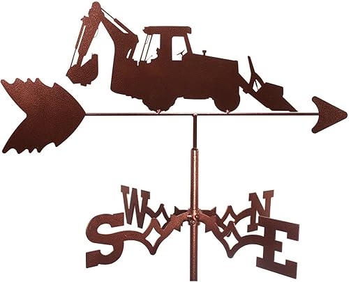CNMMM Veleta para tractor, retroexcavadora, poste, plano, veleta de viento, duradera, escena de granja, indicador de dirección del viento para